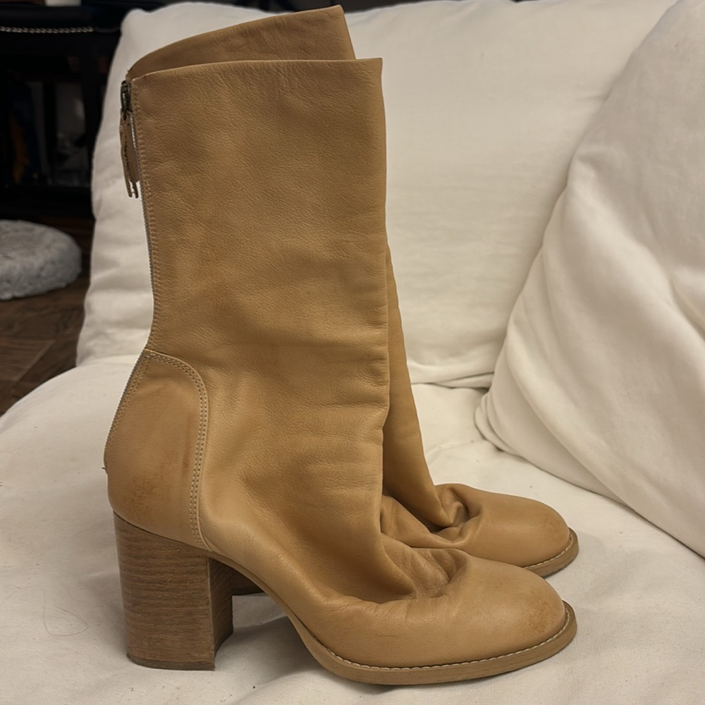 Free People beige calve height boots 39.5 - Picture 8 of 11